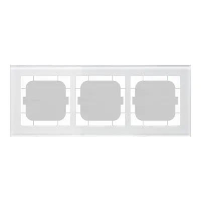 MDT Glasrahmen 3-fach BE-GTR363W.01 | Abdeckrahmen für 63mm Programme | Glas | 92x234mm | weiß | glänzend