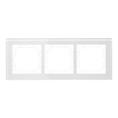 MDT Glasrahmen 3-fach BE-GTR363W.01 | Abdeckrahmen für 63mm Programme | Glas | 92x234mm | weiß | glänzend