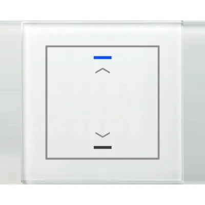 MDT Glastaster II Light BE-GTL10W.A1 | KNX Tastsensor 1-fach | RGBW LED | Jalousie | Unterputz Glas Weiß | 92x92mm