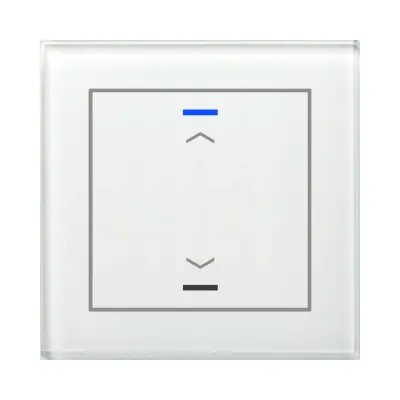 MDT Glastaster II Light BE-GTL10W.A1 | KNX Tastsensor 1-fach | RGBW LED | Jalousie | Unterputz Glas Weiß | 92x92mm
