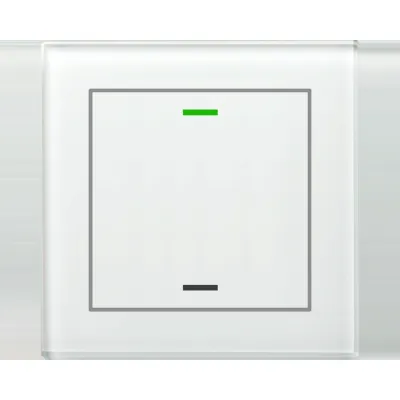 MDT Glastaster KNX BE-GTL1TW.01 | 1-fach Touchschalter | RGBW LED | Temperatursensor | Glas Unterputz | Weiß