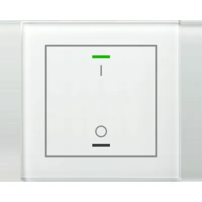 MDT Glastaster II Light 1-fach BE-GTL1TW.B1 | KNX Tastsensor Unterputz | RGBW | Temperatursensor | Glas glänzend | weiß