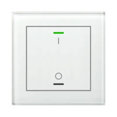 MDT Glastaster II Light 1-fach BE-GTL1TW.B1 | KNX Tastsensor Unterputz | RGBW | Temperatursensor | Glas glänzend | weiß