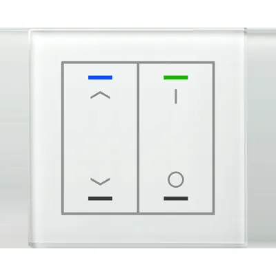 MDT Glastaster II Light 2-fach BE-GTL2TW.C1 | KNX Tastsensor | RGBW LED | Temperatursensor | Glas Weiß