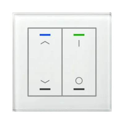 MDT Glastaster II Light 2-fach BE-GTL2TW.C1 | KNX Tastsensor | RGBW LED | Temperatursensor | Glas Weiß