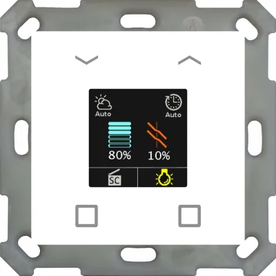 MDT Jalousietaster Smart 55 BE-JTA5504.01 | KNX 4-fach Unterputz | Farbdisplay | Weiß glänzend | 55mm Schalterprogramme