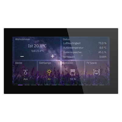 MDT KNX Glas Touch Bedientableau BE-GTS06TS.01S | 6 Zoll Touchscreen | KNX Secure | Aluminium Glas | Unterputz | Schwarz
