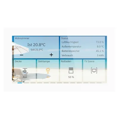 MDT KNX Glas Touch Smart | BE-GTS06TW.01S | 6 Zoll Touchpanel | Glas Aluminium | KNX Secure | Unterputz | Weiß