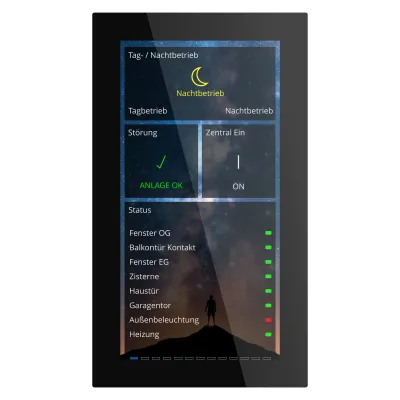 MDT | KNX Bedientableau Glas Touch Smart Plus | BE-GTSP6TS.01S | 6 Zoll | kapazitiv | Aluminium | Unterputz | Schwarz