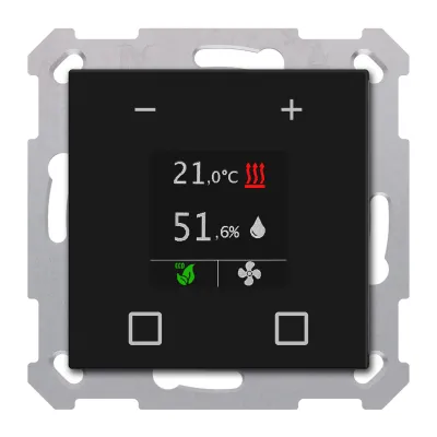 MDT Raumtemperaturregler KNX Smart 55 SCN-RTN55S06.01 | Unterputz | Temperatur- & Feuchtesensor | Schwarz matt