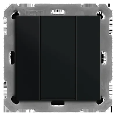 MDT KNX Taster 2-fach BE-TA550206.02 | Tastsensor 55mm Unterputz | Kunststoff matt | Beschriftungsfeld | schwarz