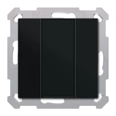 MDT KNX Taster 2-fach BE-TA550206.02 | Tastsensor 55mm Unterputz | Kunststoff matt | Beschriftungsfeld | schwarz