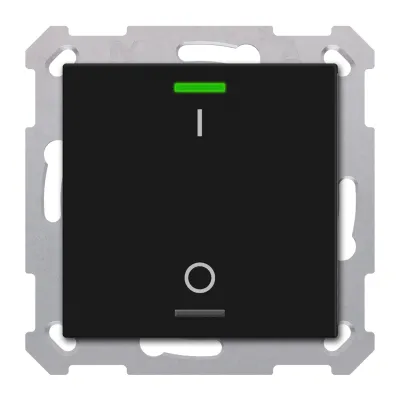 MDT KNX Taster Light 55 BE-TAL550106.B1 | 1-fach Tastsensor | RGBW LED | 2 Tasterflächen | Unterputz | Schwarz matt