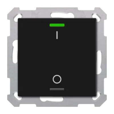 MDT KNX Taster Light 55 BE-TAL55T106.B1 | 1-fach Tastsensor Unterputz | RGBW LEDs | Temperatursensor | matt Schwarz
