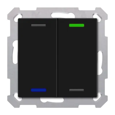 MDT KNX Taster Light 55 BE-TAL55T206.01 | 2-fach Tastsensor | RGBW | Temperatursensor | Unterputz | Schwarz matt