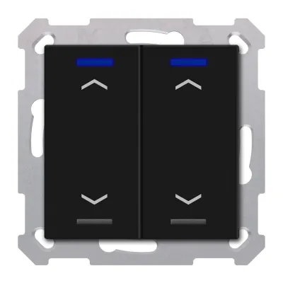 MDT KNX Taster Light 55 BE-TAL550206.A1 | 2-fach Tastsensor Jalousie | RGBW Status-LED | Unterputz | matt schwarz