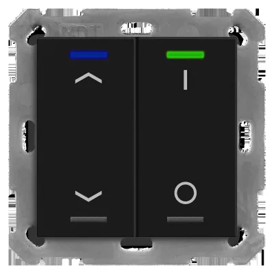 MDT KNX Taster Light 55 BE-TAL550206.C1 | 2-fach Sensortaster | RGBW LED | Jalousiesteuerung | Unterputz | Schwarz matt