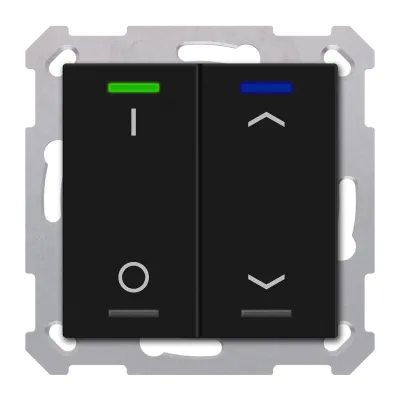 MDT KNX Taster Light 55 BE-TAL550206.D1 | 2-fach Tastsensor Unterputz | RGBW LED | 4-fach Bedienung | Schwarz matt