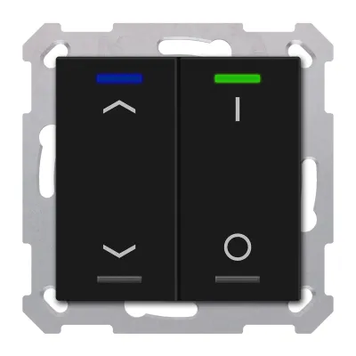 MDT KNX Taster Light 55 BE-TAL55T206.C1 | 2-fach Tastsensor | RGBW | Temperatursensor | Unterputz | Schwarz matt