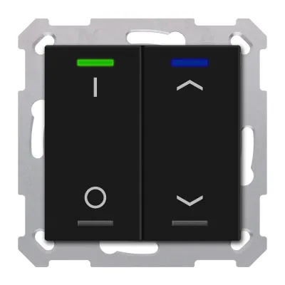 MDT KNX Taster Light 55 BE-TAL55T206.D1 | 2-fach Tastsensor | RGBW LEDs | Temperatursensor | Unterputz | Schwarz matt