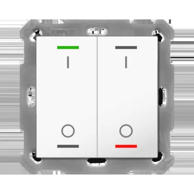 MDT Taster Light 55 BE-TAL5502.B1 | KNX Taster 2-fach | RGBW | Unterputz | 4 Tasterflächen | Reinweiß glänzend