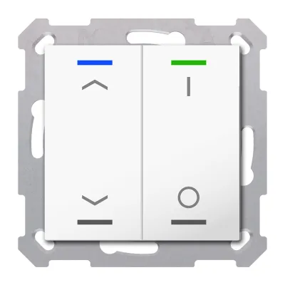 MDT Taster Light 55 2-fach BE-TAL5502.C1 | KNX Tastsensor Unterputz | 4 Tasterflächen | RGBW LED | Reinweiß glänzend