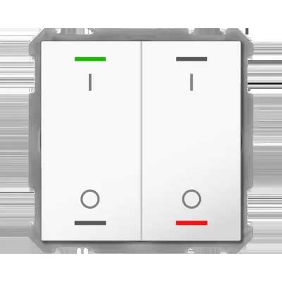 MDT Taster Light 63 2-fach BE-TAL6302.B1 | KNX Tastsensor Unterputz | RGBW LEDs | 4 Tasten | Studioweiß glänzend