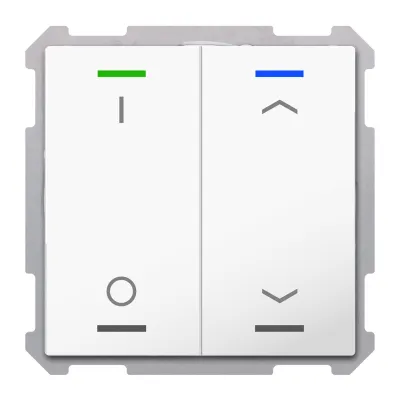 MDT Taster Light 63 BE-TAL6302.D1 | KNX Taster 2-fach | RGBW LED | Schalten | Unterputz | glänzend | Studioweiß