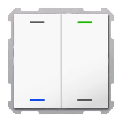 MDT Taster Light 63 2-fach BE-TAL63T2.01 | KNX Unterputz | RGBW LED | Temperatursensor | 4 Tasterflächen | glänzend weiß