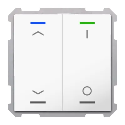 MDT Taster Light 63 2-fach BE-TAL63T2.C1 | KNX Unterputz Schalter | RGBW LEDs | Temperatursensor | weiß glänzend