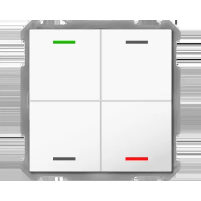 MDT Taster Light 63 4-fach BE-TAL6304.01 | KNX Tastsensor Unterputz | RGBW LED | 4 Tasten | glänzend weiß RAL 9016