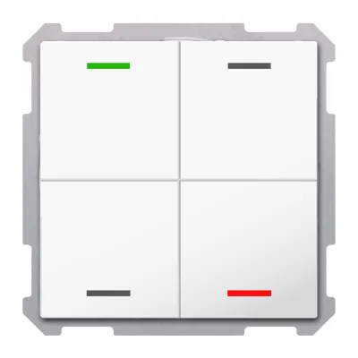MDT Taster Light 63 4-fach BE-TAL6304.01 | KNX Tastsensor Unterputz | RGBW LED | 4 Tasten | glänzend weiß RAL 9016
