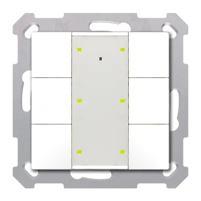 MDT KNX Taster Plus TS 55 BE-TA55T6.G2 | 6-fach Tastsensor mit Temperatursensor | LED-Anzeige | reinweiß glänzend