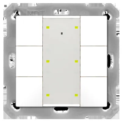 MDT Taster Plus TS 55 6-fach BE-TA55T6.02 | KNX Tastsensor | Temperatursensor | LED-Anzeige | Unterputz | weiß matt