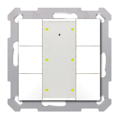 MDT Taster Plus TS 55 6-fach BE-TA55T6.02 | KNX Tastsensor | Temperatursensor | LED-Anzeige | Unterputz | weiß matt