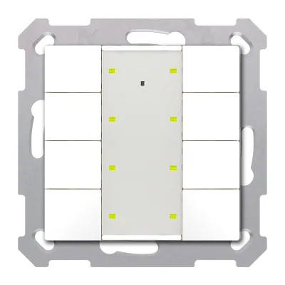 MDT Taster Plus TS 55 BE-TA55T8.02 | KNX 8-fach Tastsensor | Temperatursensor | LED-Anzeige | UP | weiß matt