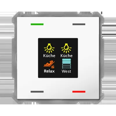 MDT Taster Smart 63 4-fach BE-TAS6304.01 | KNX Tastsensor Unterputz | Farbdisplay | 4 Tasten | glänzend | Studioweiß