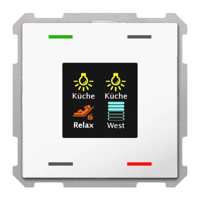 MDT Taster Smart 63 4-fach BE-TAS6304.01 | KNX Tastsensor Unterputz | Farbdisplay | 4 Tasten | glänzend | Studioweiß