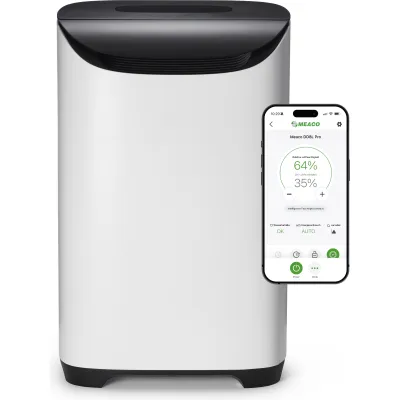 Meaco Luftentfeuchter DD8L Pro | Adsorptionstrockner | 8L/24h | für kalte Räume & Wäschetrocknung | WLAN | Schwarz