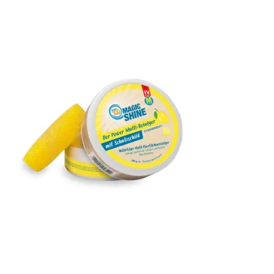 Mediashop Multi-Oberflächenreiniger Pure100 Magic Shine | Putzstein 300g | Citrus-Duft | gelb
