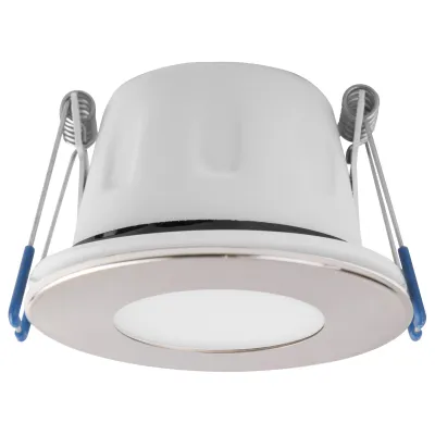 MEGAMAN LED-Downlight MM76755 | Einbaustrahler IP65 68mm | 5,5W 430lm 2800K warmweiß | dimmbar | feuerbeständig | Nickel