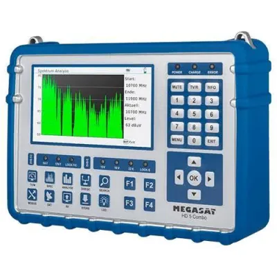 Megasat Satmessgerät HD 5 Combo 2600014 | DVB-S/S2/S2X/C/C2/T/T2 Messung | H.265 HEVC | AMOLED 5 Zoll | Akku | Aluminium