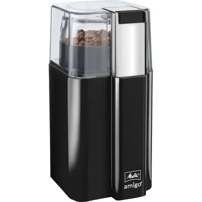 Melitta Kaffeemühle elektrisch Amigo 1029-01 | Schlagmesser Edelstahl | 60g Bohnen | 170W | schwarz/edelstahl
