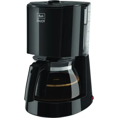Melitta Filterkaffeemaschine 1017-02 Enjoy Basis | 10 Tassen | Glaskanne | Aromafunktion | Tropfstopp | 1000W | Schwarz
