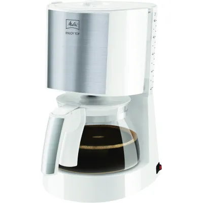 Melitta Filterkaffeemaschine 1017-03 Enjoy Top | 10 Tassen | Glaskanne | Aroma-Selector | Tropfstopp | Weiß (B-Ware)