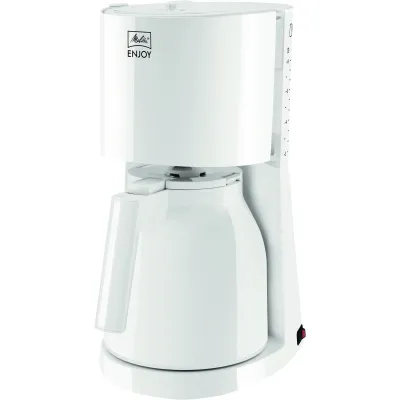 Melitta Filterkaffeemaschine 1017-05 Enjoy Therm | 8 Tassen | Isolierkanne | Aroma-Selector | Tropfstopp | 1000W | Weiß