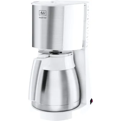 Melitta Filterkaffeemaschine Enjoy Top Therm 1017-07 | mit Thermokanne | AromaSelector | Tropfstopp | 10 Tassen | Weiß