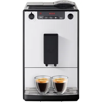Melitta Kaffeevollautomat Caffeo Solo E950-766 | Bean-to-Cup | Edelstahl-Mahlwerk | kompakt | 1,2l Tank | Pure Silver