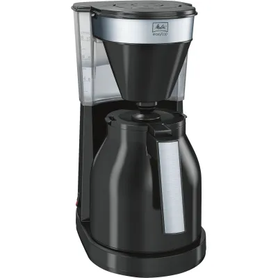 Melitta EasyTop II Therm Filterkaffeemaschine | 8 Tassen | Isolierkanne | Edelstahl-Schwarz | 1050W