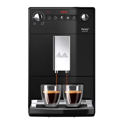Melitta Kaffeevollautomat Purista F230-002 | Espressoautomat | leises Kegelmahlwerk | 1,2l Wassertank | Schwarz